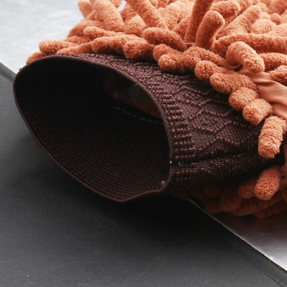 4 Pcs Microfibre Noodle Car Wash Mitts, Double Sided Easy to Use Car Washing Supplies Super Absorbent Cleaning Mitts Microfibre Gloves for Car Household Cleaning(Random Color)